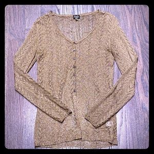 D&G Gold mesh knit sweater size L Like new